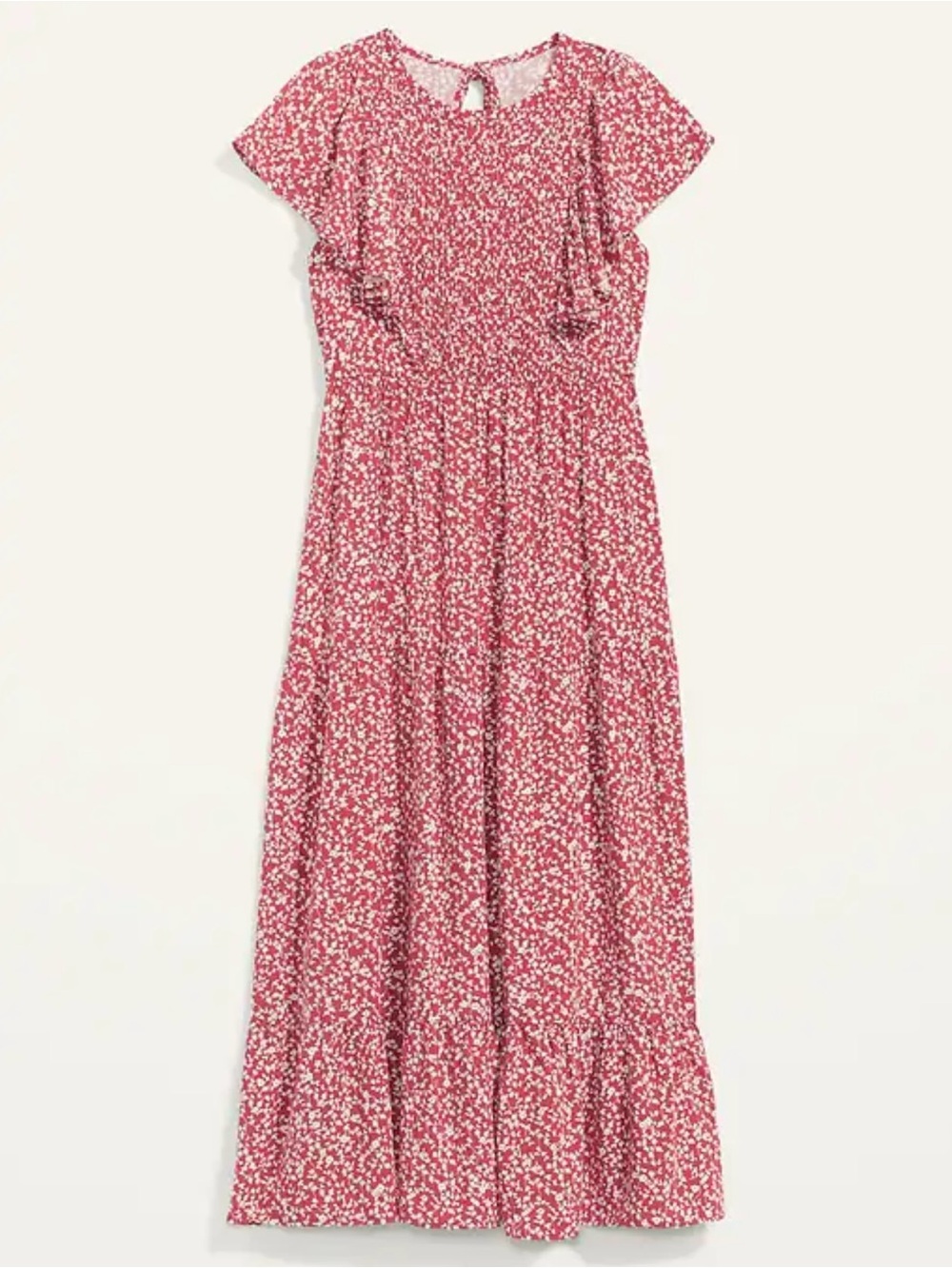 Old Navy Orange/Red Floral Midi Dress